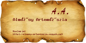 Almásy Artemíszia névjegykártya